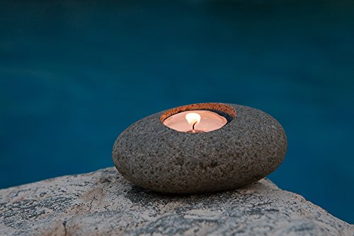 Natural Beach Pebble Tea Light Candle Holders (Single)