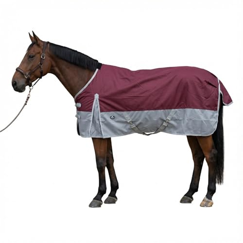 Image of 1200D Waterproof and Breathable Horse Sheet TGW Rding Horse Blanket (70 inch, Wine)