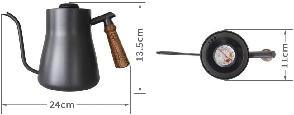 Coffee Maker Press Coffee Maker With 304 Stainless Steel Coffee Filter Hand Pot Coffee Hand Pot Slender Long Mouth Pot-Black 850Ml