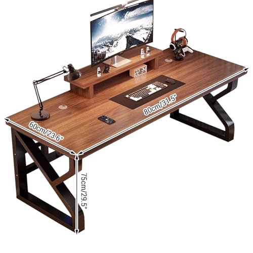 Bureau d'ordinateur minimaliste en bois massif avec support écran pour PC - 5