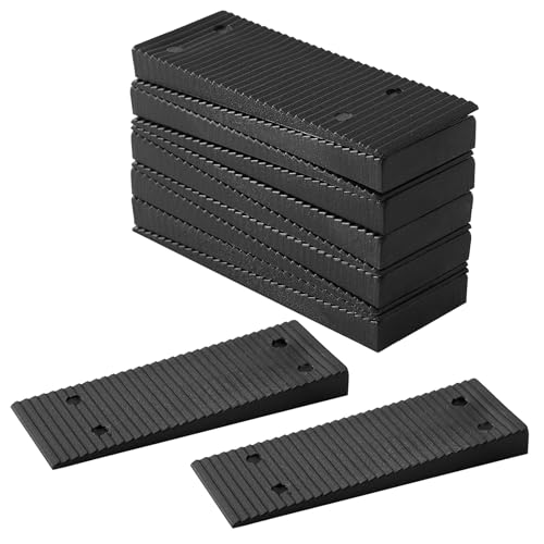 Image of 24pcs 3.15in Black Plastic Leveling Shims, Furniture Toilet Table Stabilizers Wedges for Uneven Surfaces