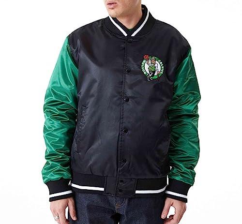 New Era - NBA Boston Celtics Satin Bomber Jacke Farbe Schwarz, Größe M