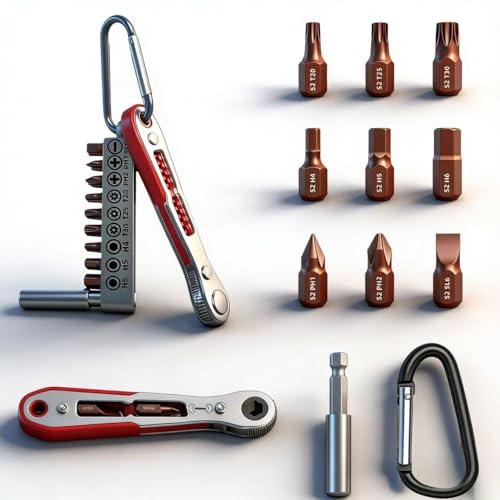 Image of 12 in 1 Right angle screwdriver 18 mm /0.7″ Shortest magnetic screwdriver bits (S2 alloy steel) Shortest screwdriver bit Mini bits set 90 Degree Offset Mini ratchet Dedicated to small spaces