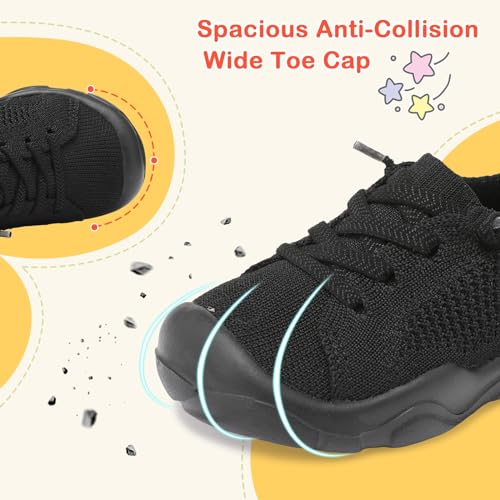 Image of LeIsfIt Toddler Shoes Boys Girls Wide Toe Box Breathable Slip-On Sneakers Kids Lightweight Barefoot Feel Shoes for Everyday Play