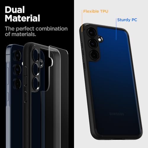 Image of Spigen Ultra Hybrid | Samsung Galaxy A55 5G Case [Transparent] [Air Cushion Protection] Galaxy A55 5G Back Cover | TPU+PC - Matte Black