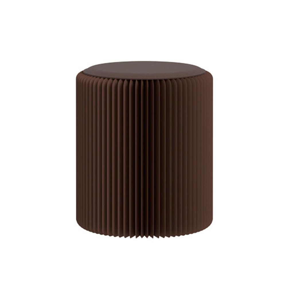 DMBAOD Craft Paper Stool,Paper Folding Stool with Cushion,Honeycomb Paper Bench,Folding Paper Stool for Reception Room, Living Room brown 36 * 44cm