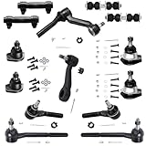 Detroit Axle - 4x4 Models Only - Complete 14-Piece Front Suspension Kit - 10-Year Warranty- Front: All Four Tie Rod Ends, All Four Ball Joints, Pitman Arm, Idler Arm, 2 Adjusting Sleeves