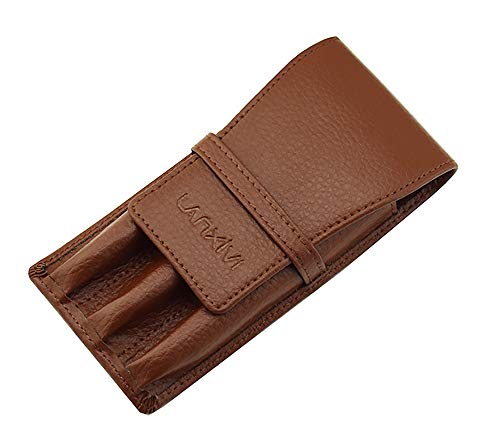 Étui en cuir pour stylo plume avec 3 fentes séparées Marron Cover
