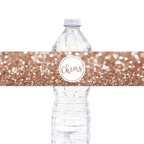 Andaz Press Glitzy Rose Gold Labels