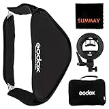 Godox 24x24inch/60x60cm Foldable Softbox Kit with S-Type Bracket Bowen Mount Holder for Camera Studio Photography