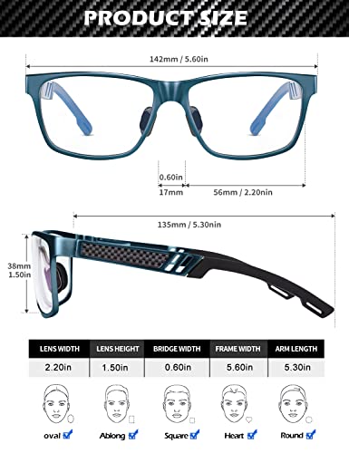 Image of ANYLUV Blue Light Blocking Glasses Men Computer Gaming Glasses Lightweight Al-Mg Metal Anti Eyestrain Eye Protection
