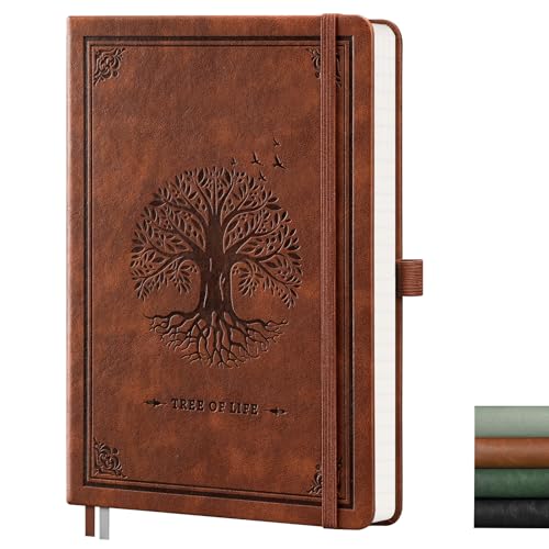 Cuaderno rayado A5 para evitar hojas perdidas gracias a 192 páginas numeradas con tapa de cuero