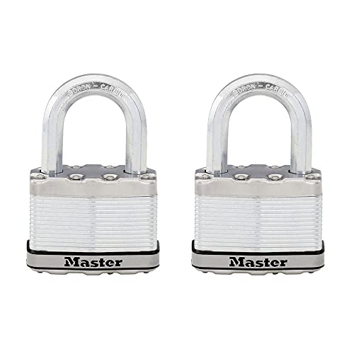 Image of Master Lock M15XTLF Magnum Heavy Duty Outdoor Padlock with Key, 2 Pack Keyed-Alike