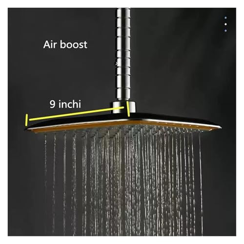 Douche pluie rotative 9 pouce avec bras extension en chrome ABS