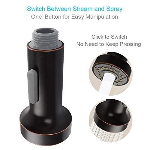 Kitchen Faucet Head, Angle Simple Pull Down Sink Faucet Spray Head, Pull Out Hose Sprayer Nozzle, Replacement Faucet Sprayer, Oil Rubbed Bronze #TOP3