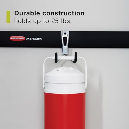 Image of Rubbermaid Fasttrack Cord Hook Garage Organization and Storage Heavy Duty Storage for Coolers /Cords /Ropes /Hoses (Pack of 6)