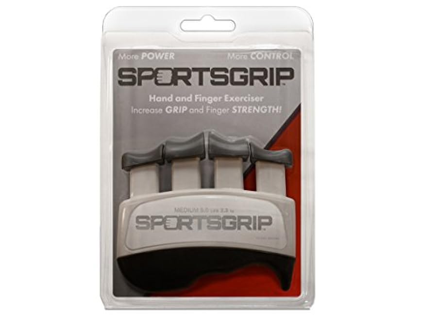 Hand and Finger Exerciser (Medium - 5lbs / 2.3kg) ¨C Best Ergonomic Finger Strengthener to Improve Grip for All Sport Athletes