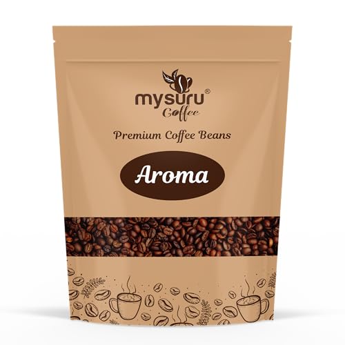 Image of Mysuru Coffee Premium Whole Roasted Beans [750g - AROMA] Pure Arabica - 70% | Robusta - 30% Cafe Blend Medium Roast Fresh Single Origin Coffee