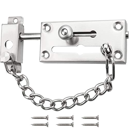 YEYIT Security Door Chain Lock Latch Anti-Theft Security Lock Chain, Stainless Steel Slide Rail Chain Lock, Inner Door Chain with Anti-Theft Chain Latch, for Family Hotel Apartment Bedroom