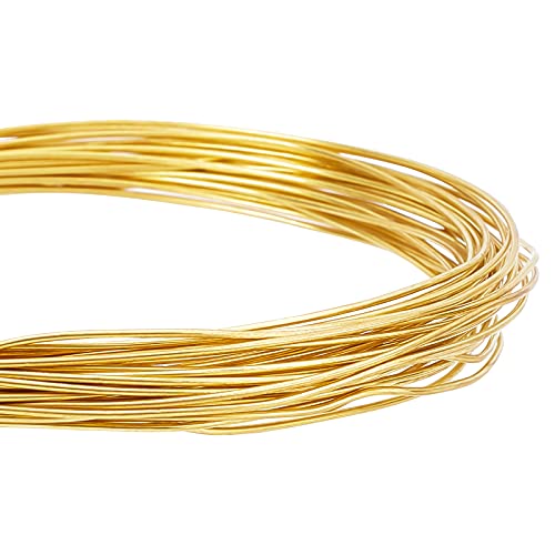 BENECREAT 10m 1mm Round Pure Copper Wire Gold Brass Wire for Beading Craft and Jewelry making