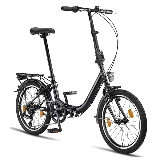 Chillaxx Bicicleta Urban de 20 Pulgadas, Bicicleta Plegable, Cambio de 6 velocidades, luz LED de batería, Sistema de Plegado rápido, Bicicleta Plegable
