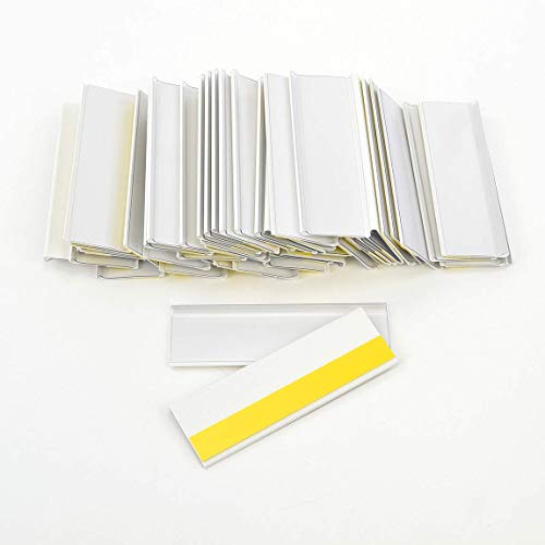 Porte-étiquettes autocollants 100mm en lot de 50 pour signalétique blanche