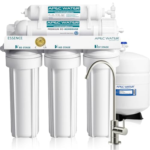 APEC Water ROES-50, 5-Stage Under Sink Reverse Osmosis Water Filter System, NSF Certified 372 & 58, 50 GPD, Reduces 99% of Impurities