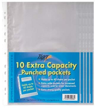 Office Zone 2 X 50 Pack of A4 Large Extra Capacity Strong Plastic Poly Punch Pockets Wallet Sleeves Clear Finish