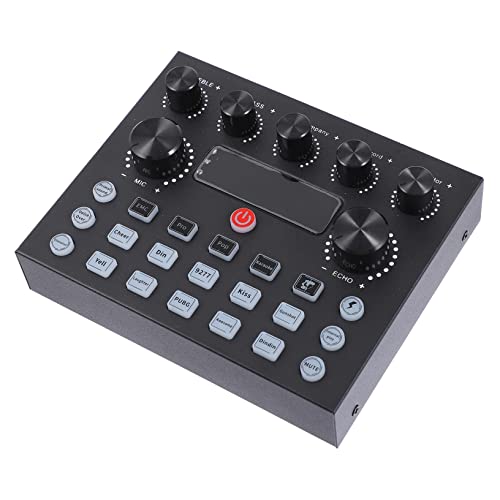 ibasenice Live Sound Card Led Lights Dual Microphone Support Compatible Mobile Phones and Computers for Karaoke and Live Streaming