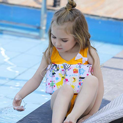 BESPORTBLE, 1 peça, flutuabilidade, estampa de desenho amarelo, roupa de natação para treinamento de