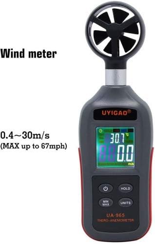 Digital Anemometer UYIGAO Handheld Wind Speed Meter Measuring Air Flow Velocity with Backlight and Max/Min for Windsurfing Kite Flying Sailing Surfing Fishing