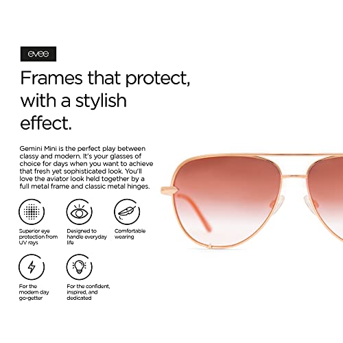 Image of EVEE Fashionable Metal Aviator Sunglasses with Oversize Flat Reflective Mirror Lenses (GEMINI)