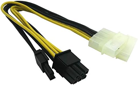 COMeap (3-Pack) 8 Pin (6+2) Male PCI Express to 2X Molex Power Adapter Cable 9-inch(23cm)