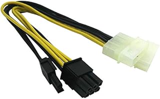 COMeap (3-Pack) 8 Pin (6+2) Male PCI Express to 2X Molex Power Adapter Cable 9-inch(23cm)