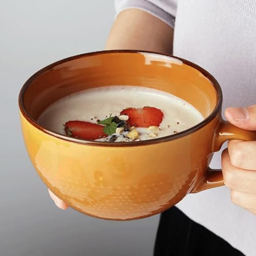 Grande Tasse à Café 700 ml en Faïence - Tasse XXL en Céramique pour Cappuccino - Bol à...