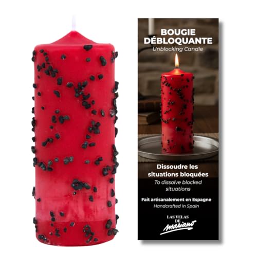 Bougie brise-stagnation ritualisée - Bougie ésotérique rouge pour déblocage énergétique et avancement personnel - Idéal pour projets, amour et argent - Avec...