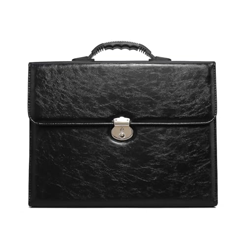 Image of Leather Scissor Pouch for Hairdressers - 30-Slot Large Capacity Zippered Barber Tool Bag with Handle (black)