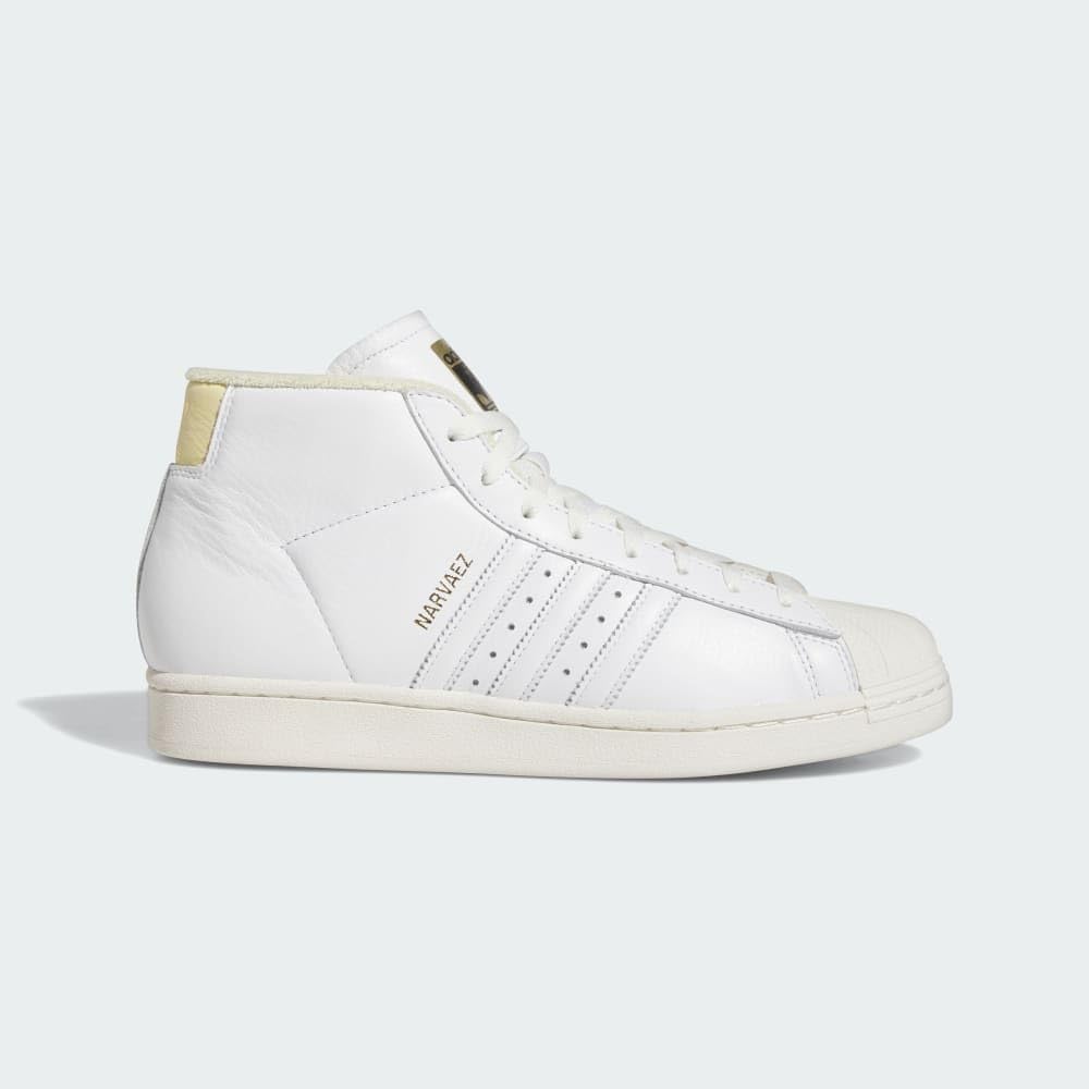 Adidas Sam Pro Model Adv Shoes - White/White/Easy Yellow - 6.5