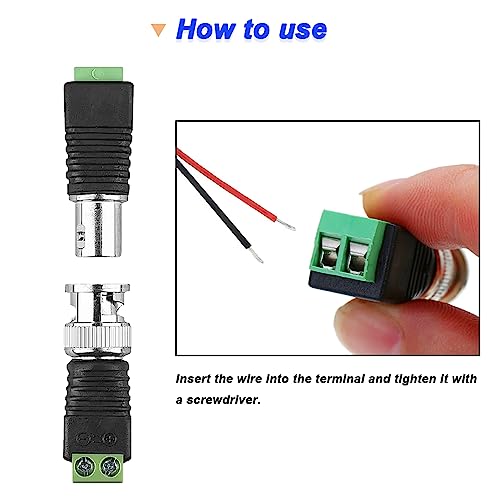 Xiatiaosann BNC Male & Female Balun Connectors, Coaxial Cat5 to BNC, 20 Pack, for CCTV Surveillance Camera Video Transmission - Image 4