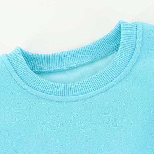 Toddler boys and girls crew neck pullover sweatshirts fleece solid fall and winter clothing for Kids 6M-7Y2