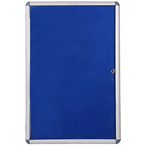 VIZ-PRO Tamperproof Lockable Noticeboard, Silver Aluminium Frame, 900 x 600 mm Cover