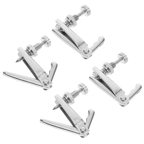 Levemolo 4個バイオリン用弦アジャスター メタル製ファューナー 楽器交換部品 シルバー仕上げ 音質向上 安定したが可能な小提琴調音器