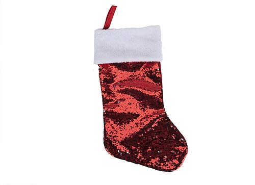 Toyland521036 Luxury Sequinned Stocking | White and Red | 20" | Pack of 1 Accessory