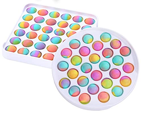 HARRY Pop it Fidget Toys,Pop it Fidget Toy Set,Pop its Fidget Toys,Fidget Toys Pop it Rainbow,Pop it Toy,Pop it Fidget Toy,Rainbow Pop it,Push Pop Bubble Fidget Toy(2 in 1 - Round and Square)