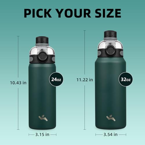 Image of Konokyo 32 oz Insulated Stainless Steel Water Bottle with Straw Lid
