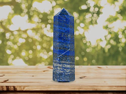 Image of Amazing Gemstone Large Lapis Lazuli Crystal Towers ~ Natural Healing Crystal Point Obelisk for Reiki Healing and Crystal Grid (5.5 to 6 INCH)