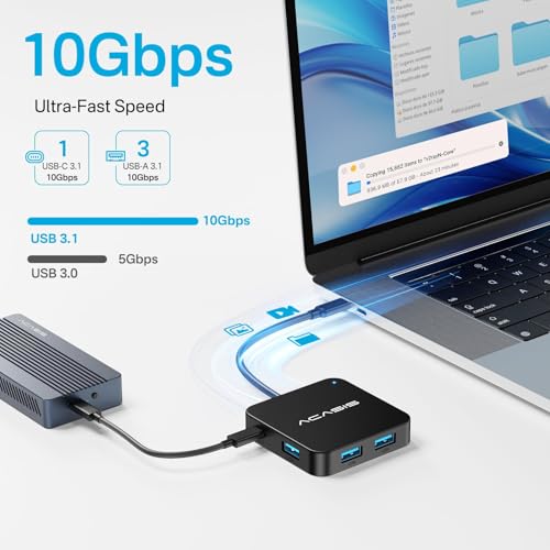 Image of USB C Hub, Multi-Port USB Type-C Hub with 4K HDMI,3 USB 3.0 Port | 1 Type-C 3.0 Port | USB Splitter Adapter for MacBook, Mac mini, Surface Pro, XPS, Laptop and USB C Devices (AC-HC31-A) | 6-in-1 USBC Multiport Adapter with 100W Power Delivery, HDMI to USB C Adapter for Dell, Lenovo, Surface, iPad