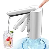 Tulevik Water Bottle Dispenser 5 Gallon, Foldable Water Pump, Automatic Water Pump Universal 2-5 Gallon Bottle, Portable Water Dispenser Pump for Camping Kitchen (White)