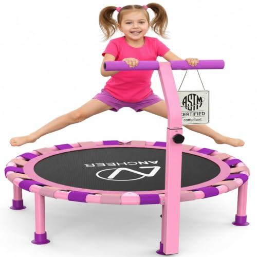 Image of ANCHEER 38'' Indoor Toddler Trampoline for Kids, Foldable with T-Handle