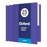 Oxford Twin Pocket Folders, Letter Size, Purple, 25 per Box (57514)